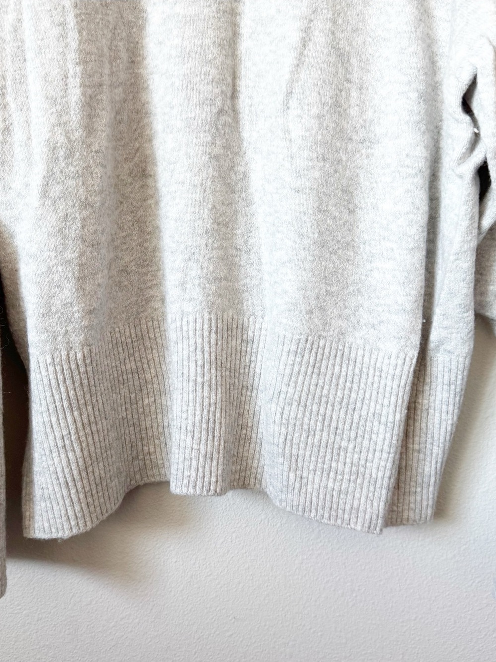J. Crew  Puff-sleeve crewneck sweater- Light Gray Heather - Picture 3 of 9
